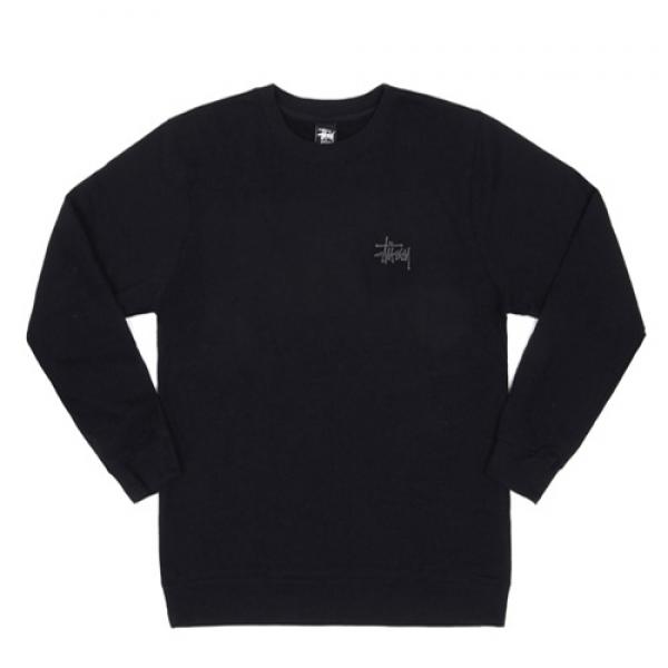 BASIC STUSSY CREW-BLK(chh logo)