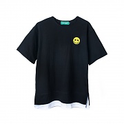 SMILE LAYERED OVERSIZE T-SHIRTS (Black)