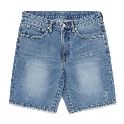 WASHED DENIM SHORTS (FSVD04)-[LIGHT BLUE]