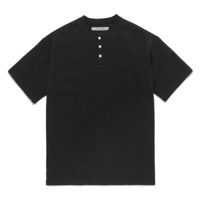 S/S HENLEY T-SHIRT FS [BLACK]