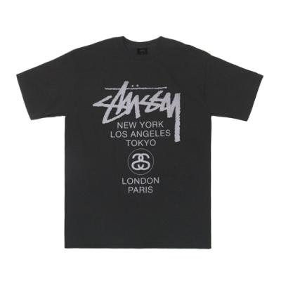 WORLD TOUR PIG. DYED TEE-BLK