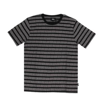 SPIRAL STRIPE CREW-BLK