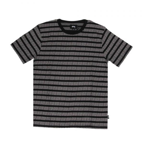 SPIRAL STRIPE CREW-BLK