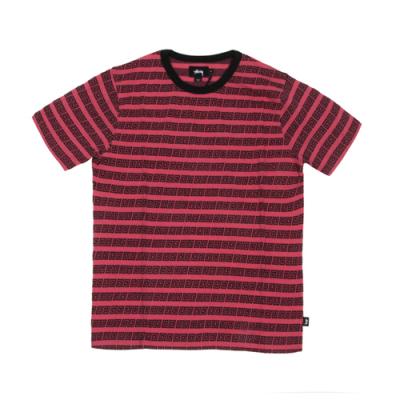 SPIRAL STRIPE CREW-RED