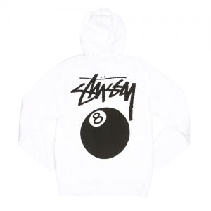 8 BALL ZIP HOOD-WHT