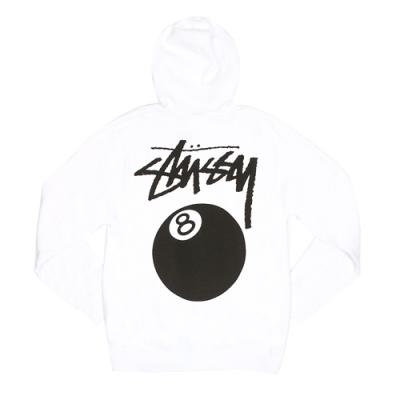 8 BALL ZIP HOOD-WHT