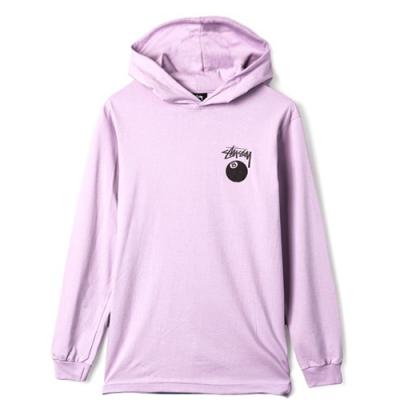 8 BALL STAMP LS HOOD TEE-PURPLE