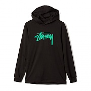 STOCK STAMP LS HOOD TEE-BLK