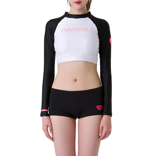 OG CROP RASHGUARD - WHT/BLK