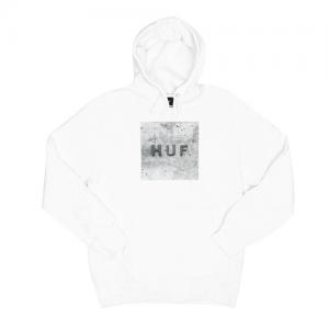 CONCRETE BOX LOGO PULLOVER FLEECE-WHT