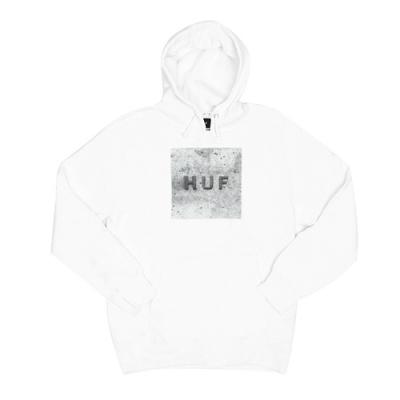 CONCRETE BOX LOGO PULLOVER FLEECE-WHT