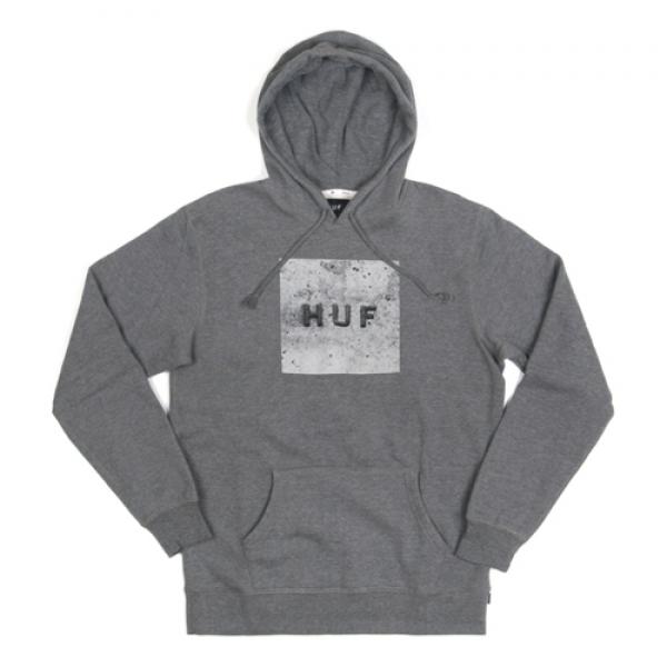 CONCRETE BOX LOGO PULLOVER FLEECE-GRY