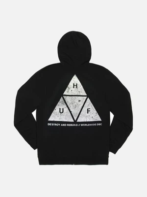CONCRETE TRIPLE TRIANGLE PULLOVER FLEECE-BLK