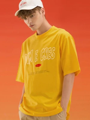 LINE LOGO BOXY T-SHIRT_YELLOW