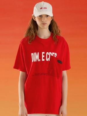 POCKET POINT BOXY HALF TEE_RED