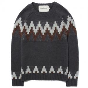 PULSE PATTERN KNIT CREWNECK [GRAY]