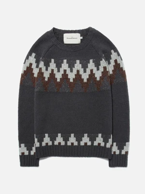 PULSE PATTERN KNIT CREWNECK [GRAY]