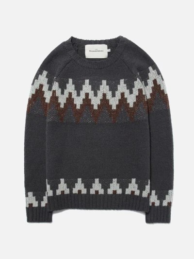 PULSE PATTERN KNIT CREWNECK [GRAY]