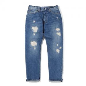 DAMAGED SELVAGE DENIM PANTS EAVD02-A1 [BLUE]