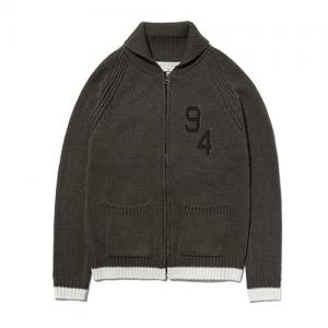 SHAWL COLLAR KNIT ZIP UP ES [GREY]