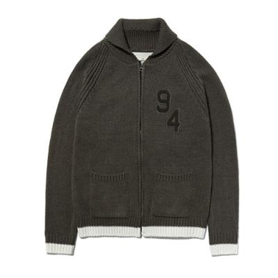 SHAWL COLLAR KNIT ZIP UP ES [GREY]