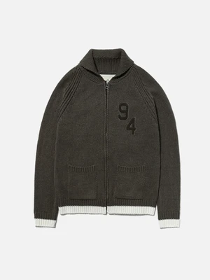 SHAWL COLLAR KNIT ZIP UP ES [GREY]