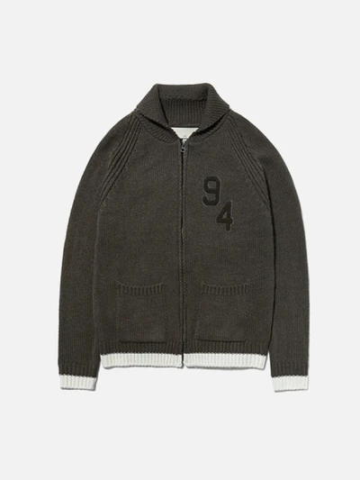 SHAWL COLLAR KNIT ZIP UP ES [GREY]