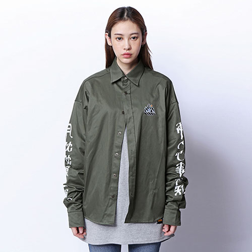  Drop shoulder Wide Shirt_Khaki