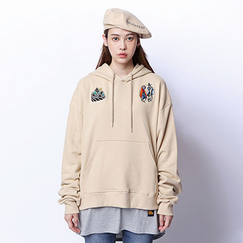  Drop shoulder Wide Hoodie_Beige