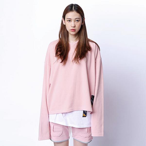 Standard Drop shoulder Wide Crew neck_Pink