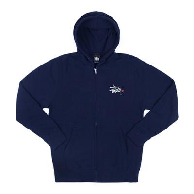 BASIC LOGO ZIP-UP HOOD-NVY (orgⓒ)