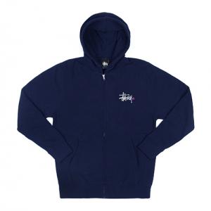 BASIC LOGO ZIP-UP HOOD-NVY (pnkⓒ)