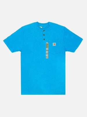 (K84) 워크웨어 포켓 헨리넥 반팔티 FRENCH BLUE (444)