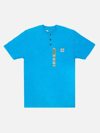 (K84) 워크웨어 포켓 헨리넥 반팔티 FRENCH BLUE (444)