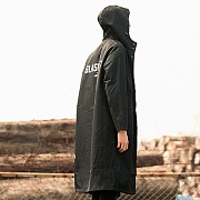 HOODED LONG JACKET-BLACK