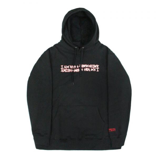 RED BASIC LOGO 2 HOODIE - BLACK