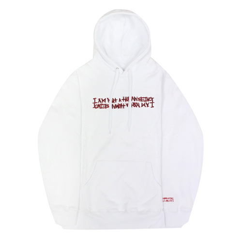 RED BASIC LOGO 2 HOODIE - WHITE