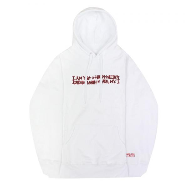 RED BASIC LOGO 2 HOODIE - WHITE