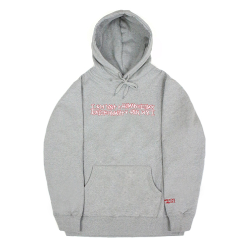 RED BASIC LOGO 2 HOODIE - GREY