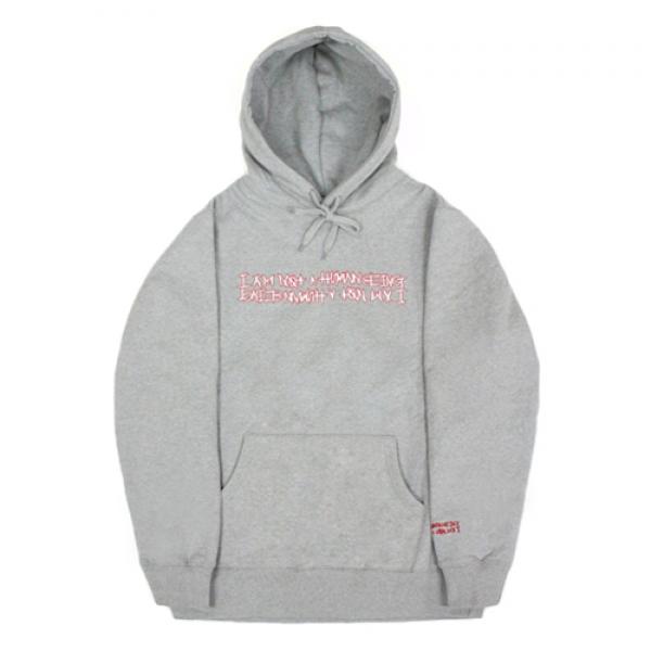 RED BASIC LOGO 2 HOODIE - GREY