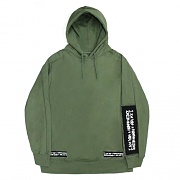 PATCHED BASIC LOGO HOODIE - KHAKI