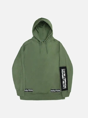 PATCHED BASIC LOGO HOODIE - KHAKI
