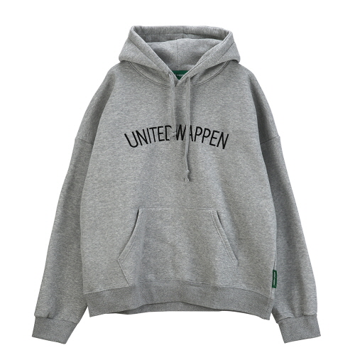 [Ƽ] UNITEDWAPPEN EMB OVERSIZE HOODY (GREY)