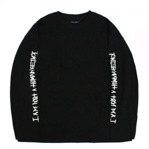 BASIC LOGO FOAMING PRINTING LONG SLEEVE - BLACK