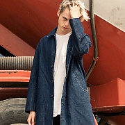 OVERSIZE MAC COAT-WASHED DENIM