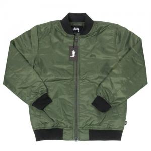 FLIGHT SATIN BOMBER JACKET-OLIVE