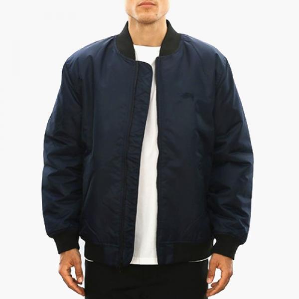 FLIGHT SATIN BOMBER JACKET-NAVY