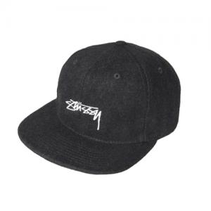 SMOOTH STOCK MELTON WOOL CAP-BLACK