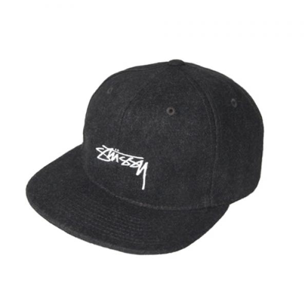 SMOOTH STOCK MELTON WOOL CAP-BLACK