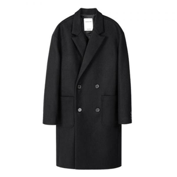 GENTLEMAN SHOULDER DROP COAT awa065 - BLACK